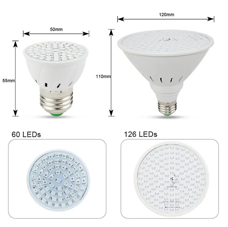 126LEDs E27 bulb full spectrum indoor plant growing lamp hydroponic system light for seeds AZ20064