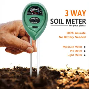 1x Soil PH Tester | Water Moisture 3 in 1 Test Meter Kit | For Garden Plant Testing