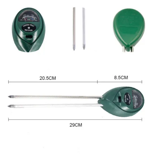 1x Soil PH Tester | Water Moisture 3 in 1 Test Meter Kit | For Garden Plant Testing