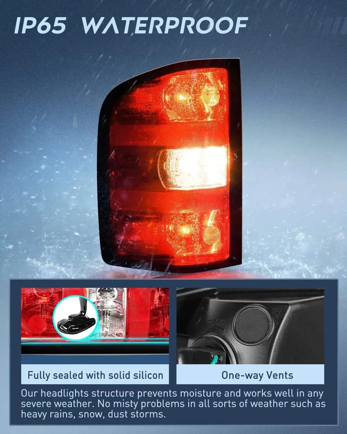 2007-2014 Chevy Silverado 1500 2500HD 3500HD 2007-2013 GMC Sierra 3500HD Tail light Assembly Rear Lamp w/Bulbs and Harness Driver Side
