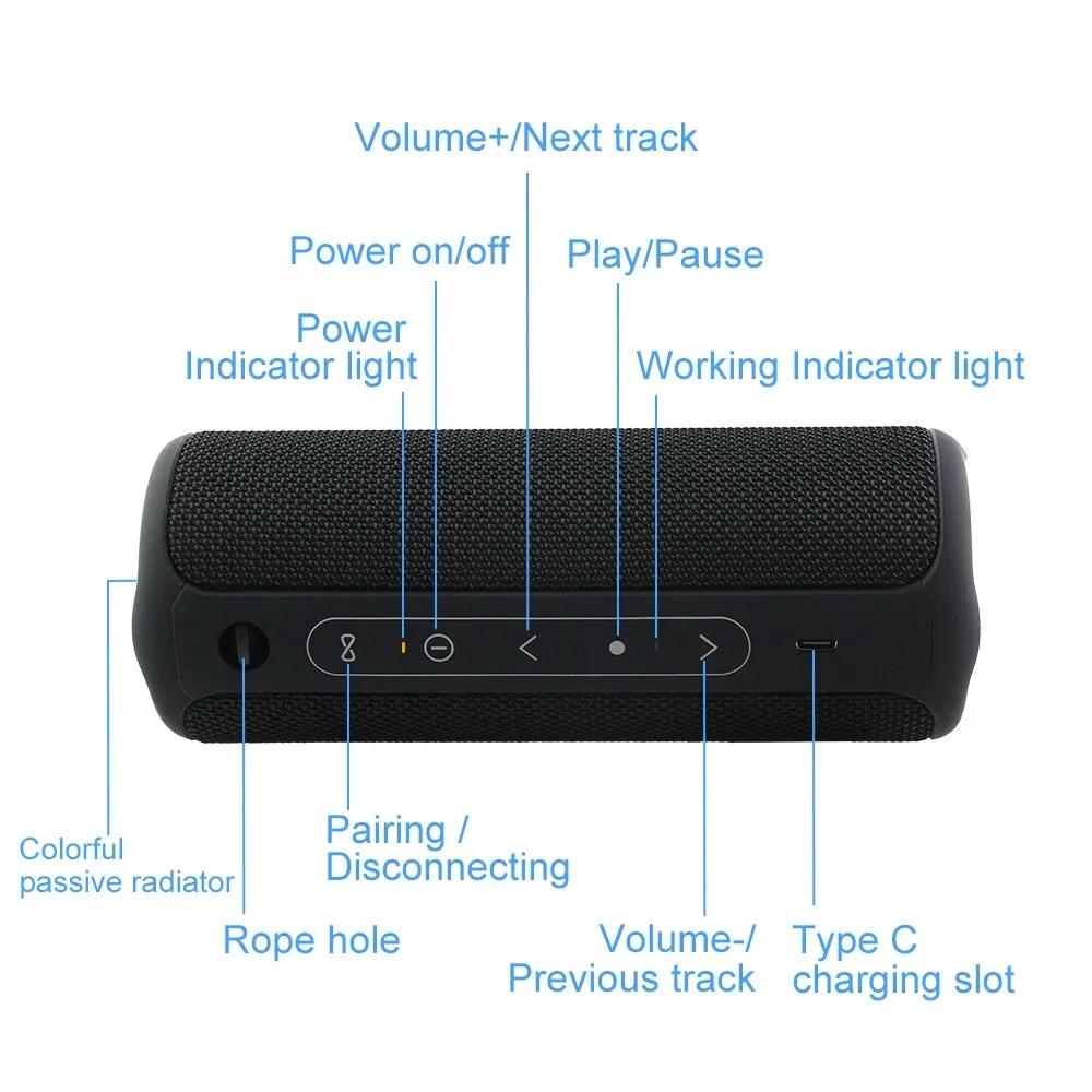 30W Portable Bluetooth Speaker | IPX7 Waterproof, TWS Dual Pairing, RGB Lighting & Bass Boost