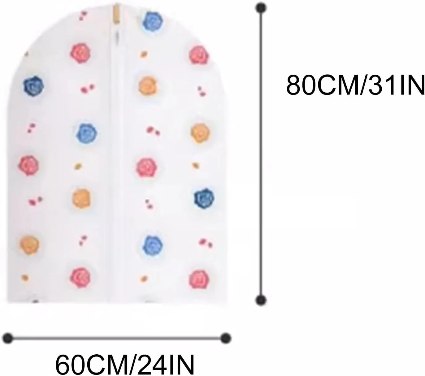 5 Piece Garment Bags for Hanging Clothes, EVA Garment Bag with Zipper, Dustproof, Suitable for Suits, Shirts, Sweaters(60x80cm/24x31in)
