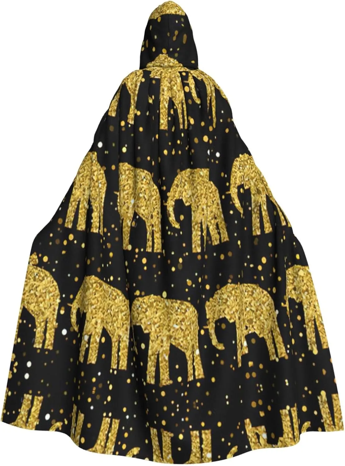 Abstract Elephant Pattern Print Long Cape Unisex Cloak With Hood Halloween Costume Cloak Adult Vampire Witch Cape