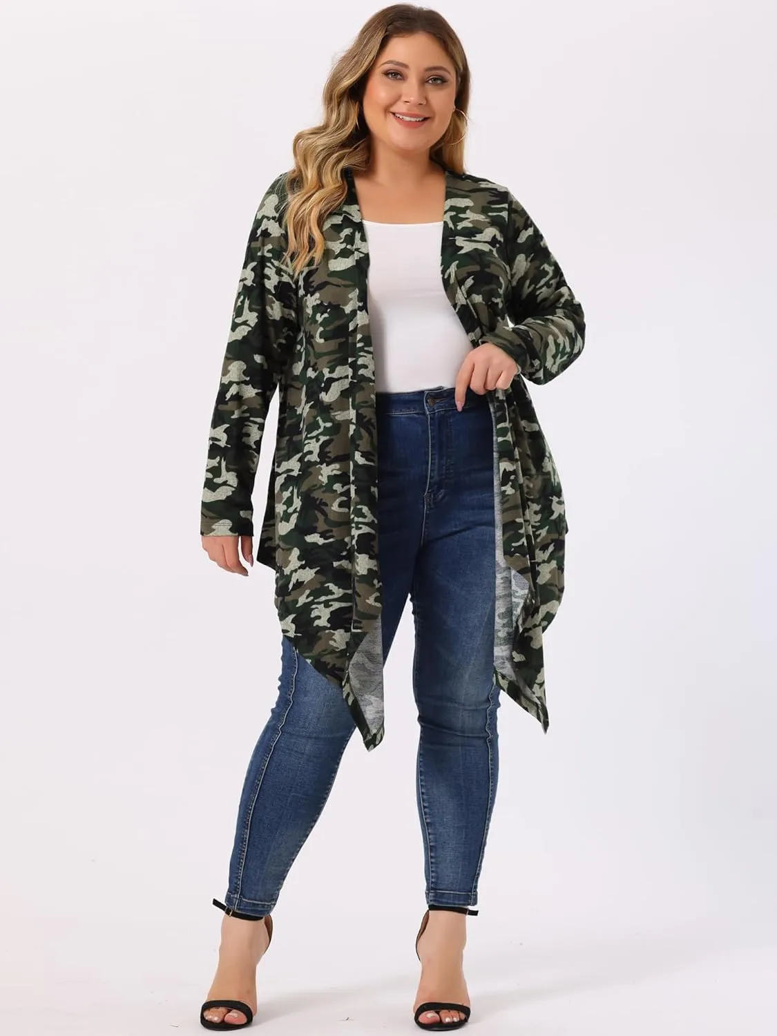 Agnes Orinda Women's Plus Size Cardigans Kimonos Color Block Boho Striped Open Front Cardigan 2024