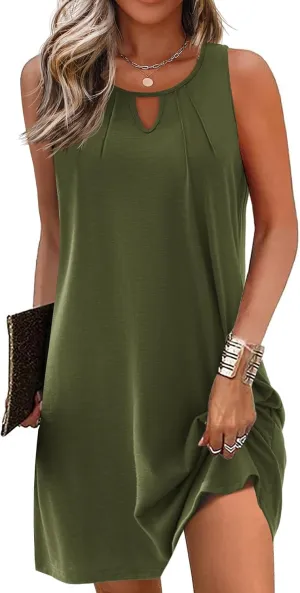 AI'MAGE Womens Sleeveless Swimsuit Cover Up Tank Bathing Suit Coverups T Shirt Beach Dress