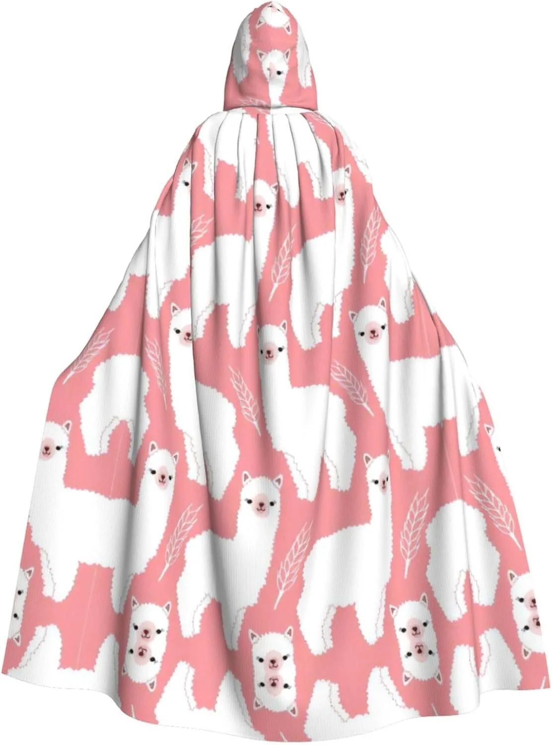 Alpaca Llama Print Long Cape Unisex Cloak With Hood Halloween Costume Cloak Adult Vampire Witch Cape