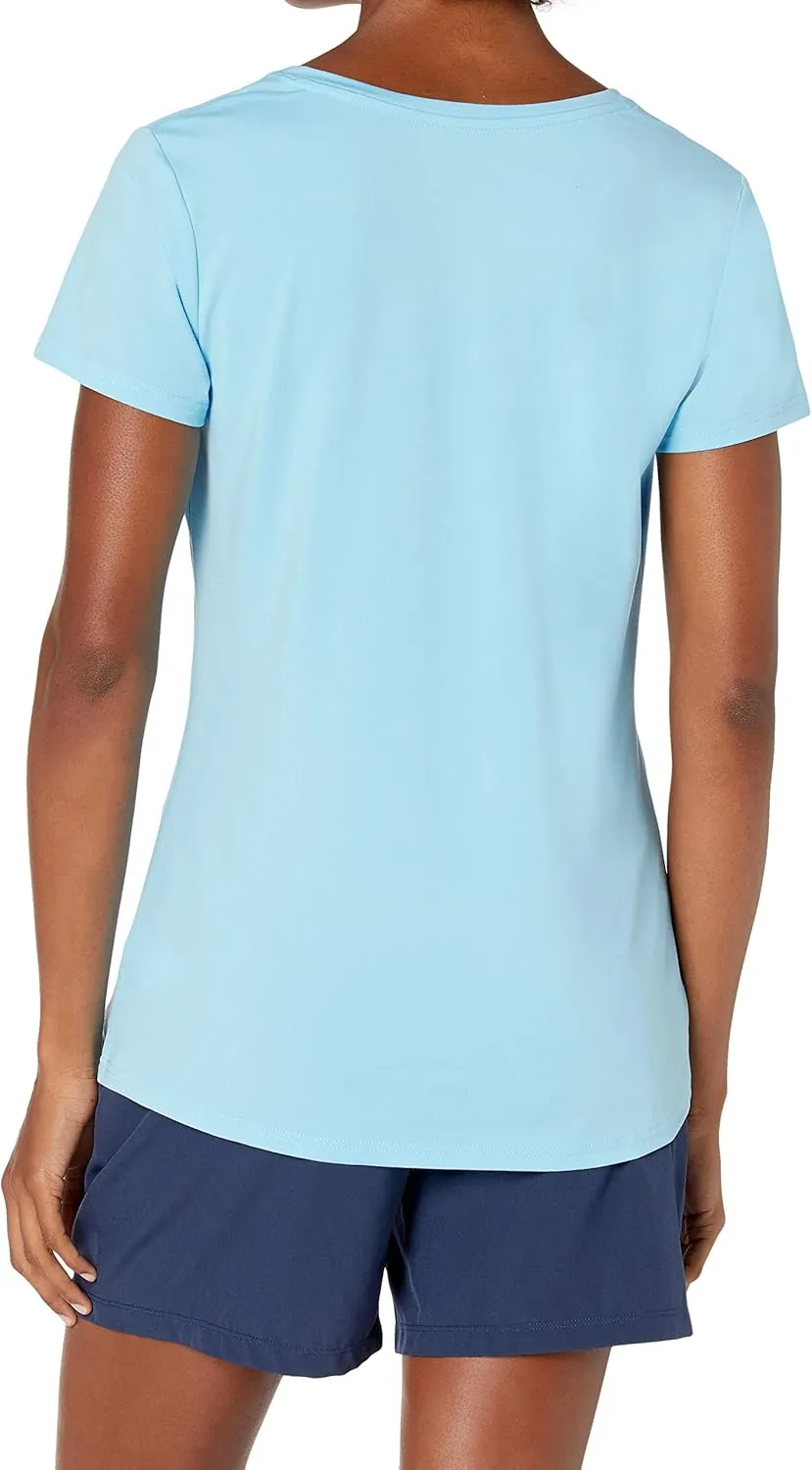 Amazon Essentials Women's Active Quick Dry Tech Stretch Short-Sleeve V-Neck T-Shirt (Available in Plus Size), Pack of 2