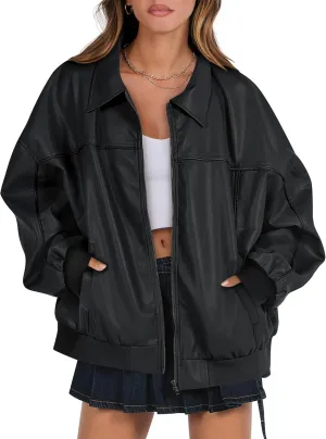 ANRABESS Womens Oversized Leather Jackets Faux Suede Fall Fashion Motorcycle Coats Winter Outfits Clothes 2025