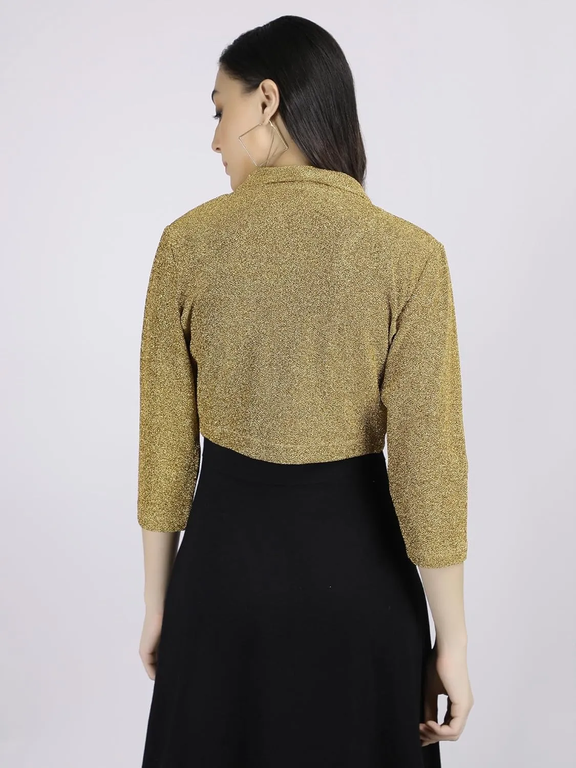AOL Women's Short Lycra Shrug with Collar Neckline