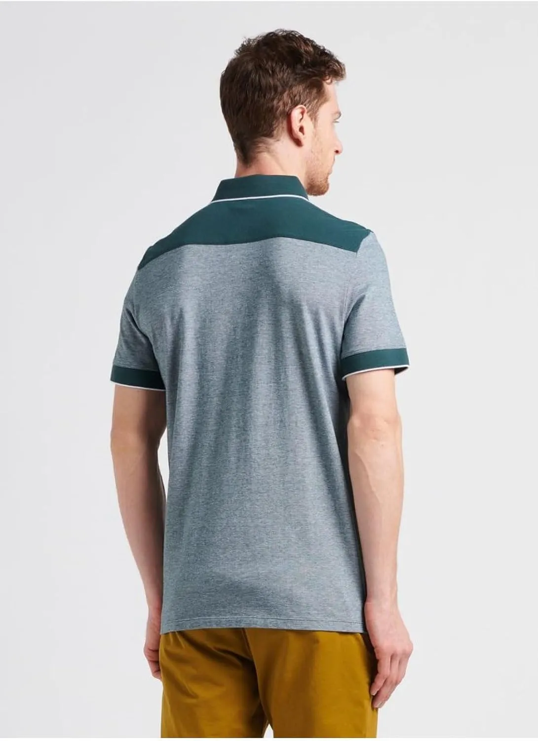 Armani Exchange Men's Slim Fit Cotton Piquet Heathered Polo