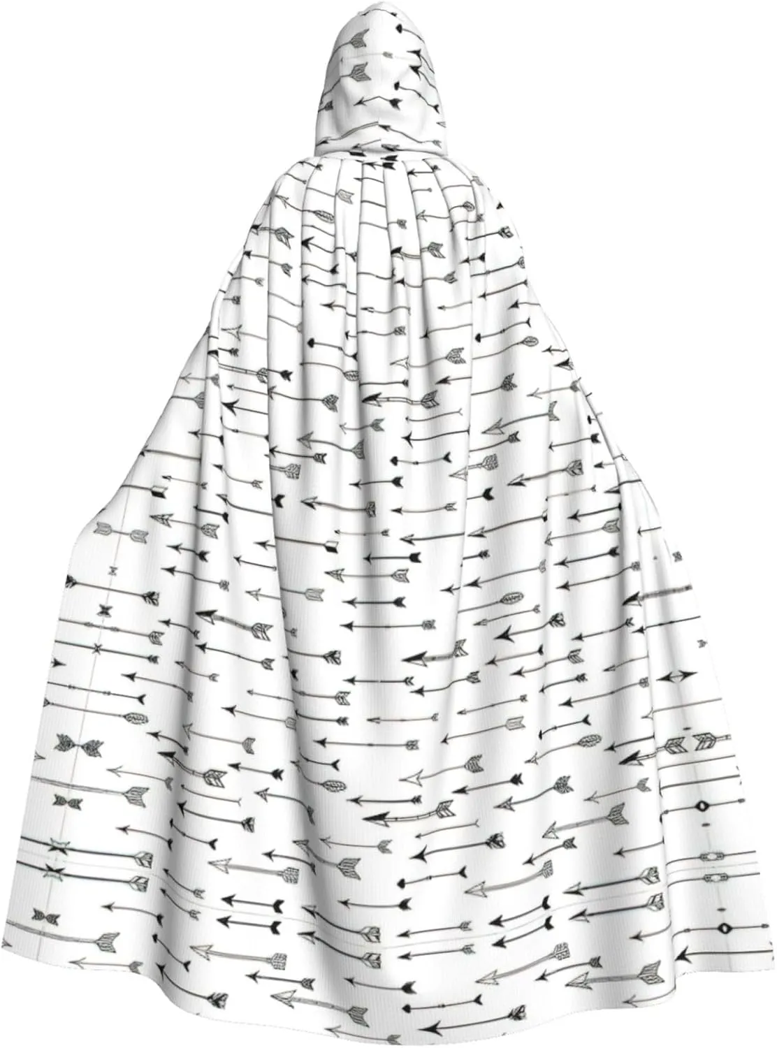 Arrow Print Long Cape Unisex Cloak With Hood Halloween Costume Cloak Adult Vampire Witch Cape