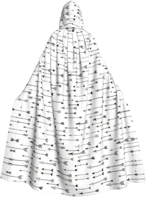 Arrow Print Long Cape Unisex Cloak With Hood Halloween Costume Cloak Adult Vampire Witch Cape