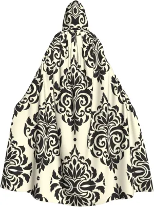Asian Elephants Print Long Cape Unisex Cloak With Hood Halloween Costume Cloak Adult Vampire Witch Cape