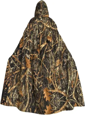 Autumn Camoflauge Print Long Cape Unisex Cloak With Hood Halloween Costume Cloak Adult Vampire Witch Cape
