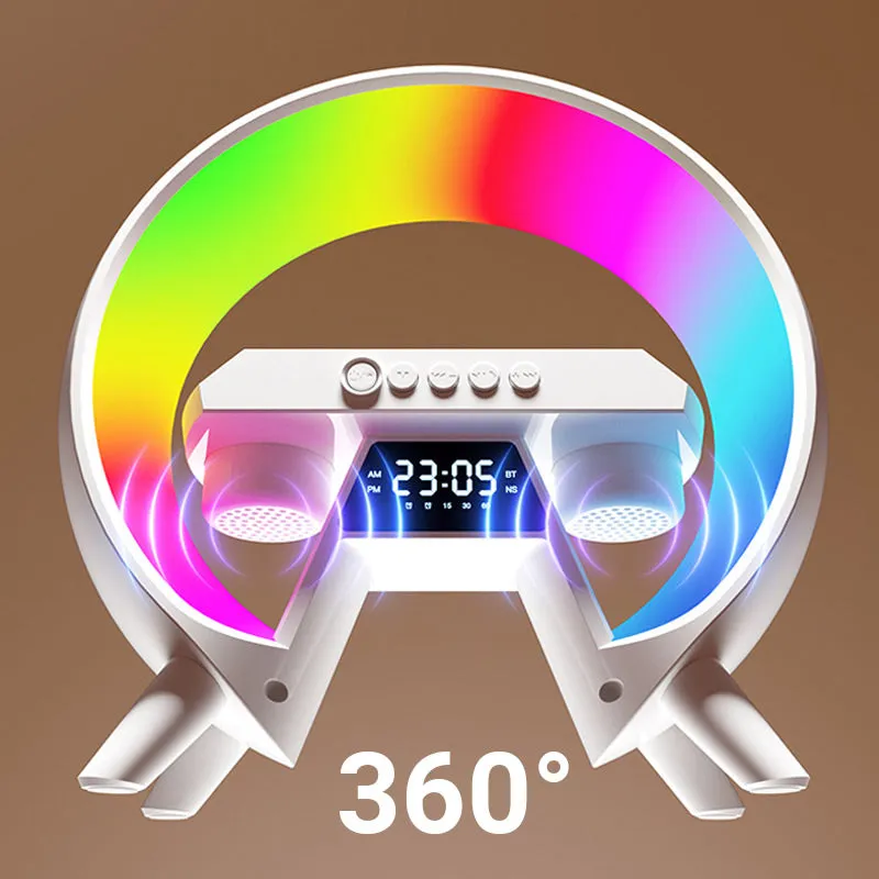 BLACK FRIDAY SALE 49% OFF!!Multifunctional Bluetooth Speaker - Colorful Atmosphere Light Wireless Charging and Clock All-in-one Machine