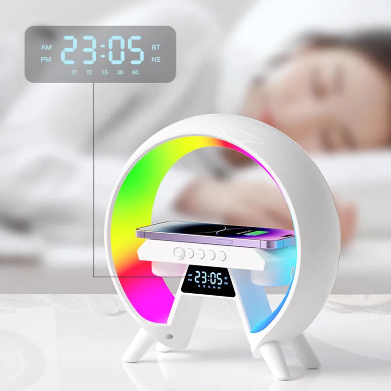 BLACK FRIDAY SALE 49% OFF!!Multifunctional Bluetooth Speaker - Colorful Atmosphere Light Wireless Charging and Clock All-in-one Machine