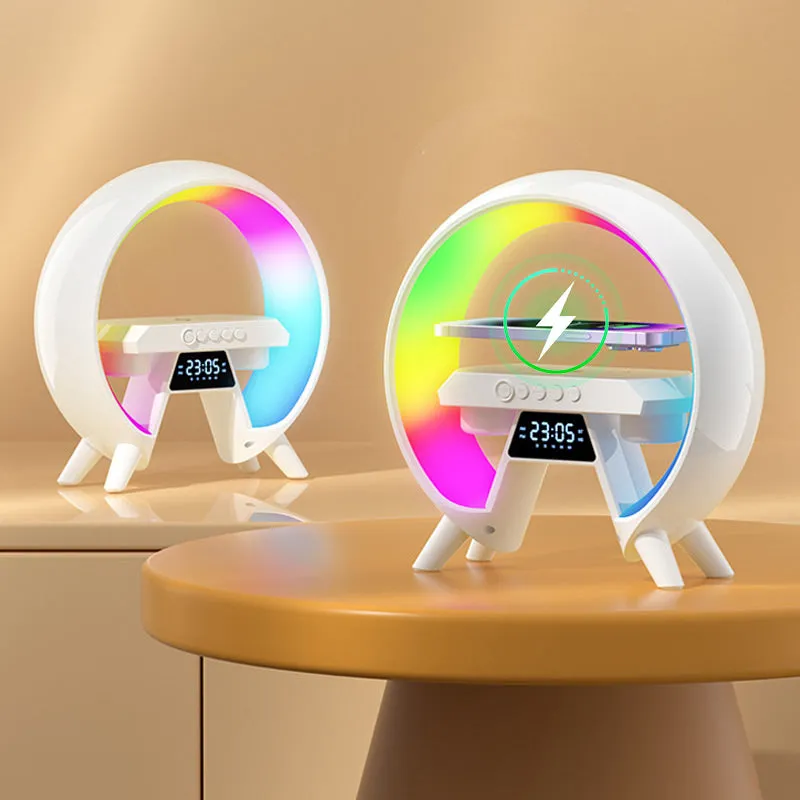 BLACK FRIDAY SALE 49% OFF!!Multifunctional Bluetooth Speaker - Colorful Atmosphere Light Wireless Charging and Clock All-in-one Machine