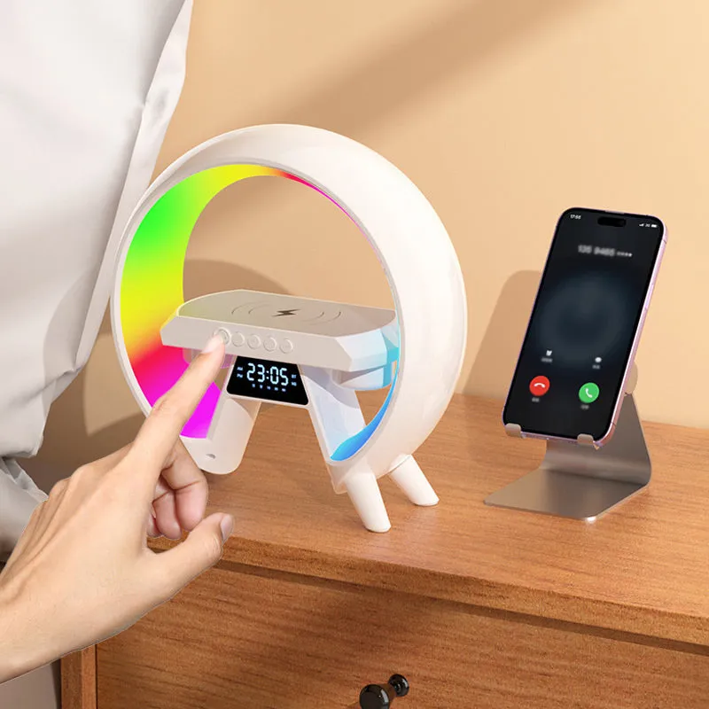 BLACK FRIDAY SALE 49% OFF!!Multifunctional Bluetooth Speaker - Colorful Atmosphere Light Wireless Charging and Clock All-in-one Machine
