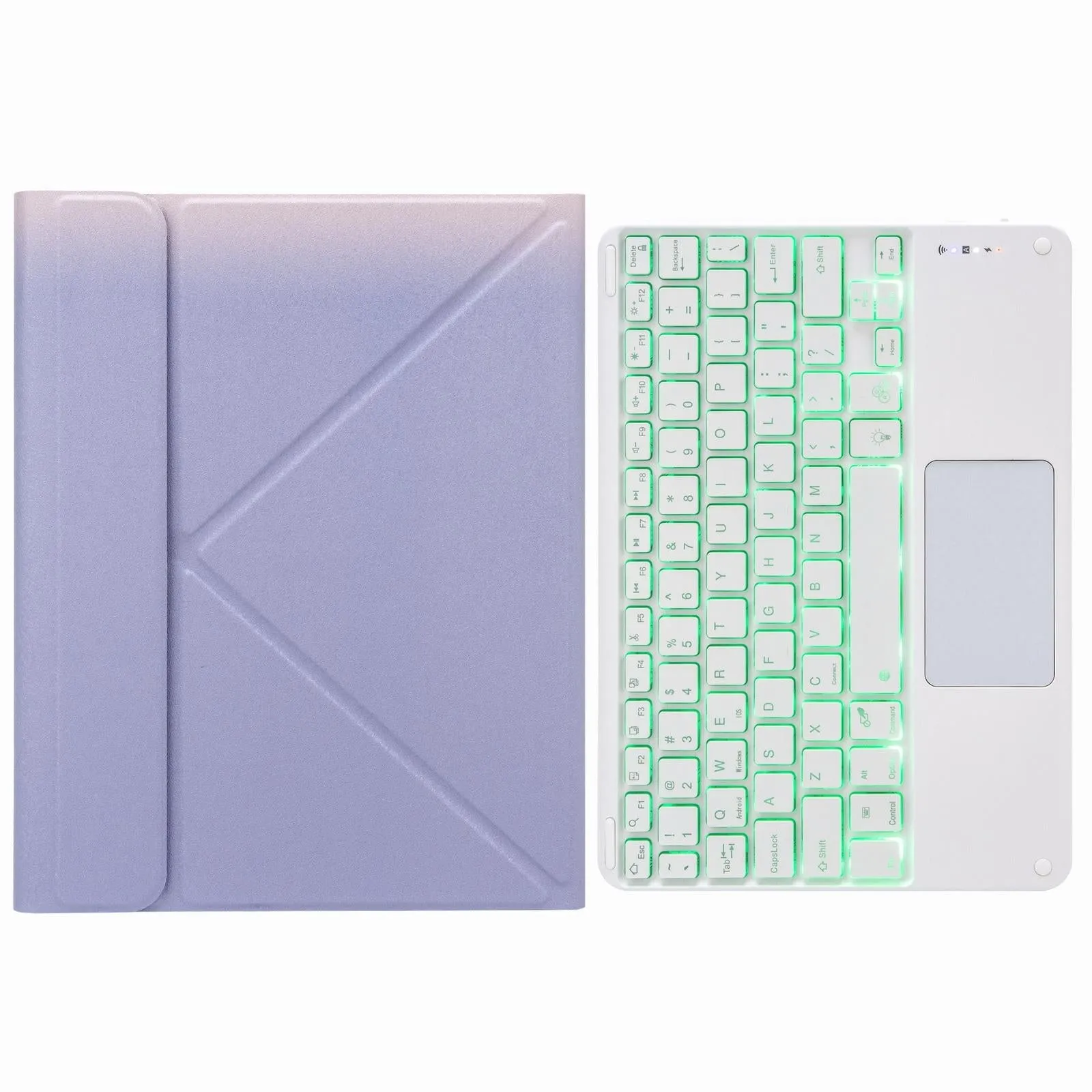 Bluetooth Keyboard Leather Case For Ipad 10.2 / Pro 10.5 - Touch Backlight Three-Fold Holder