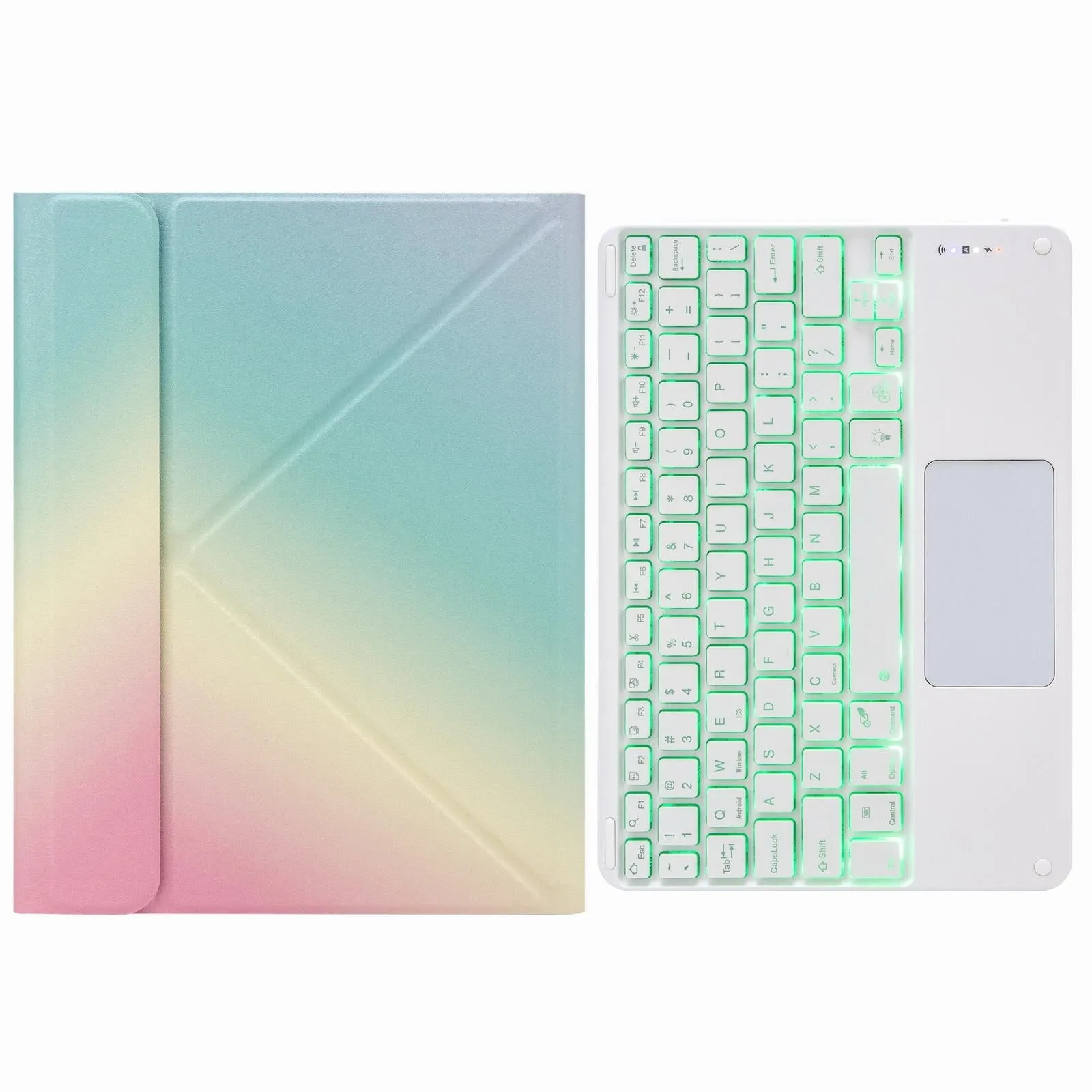 Bluetooth Keyboard Leather Case For Ipad 10.2 / Pro 10.5 - Touch Backlight Three-Fold Holder