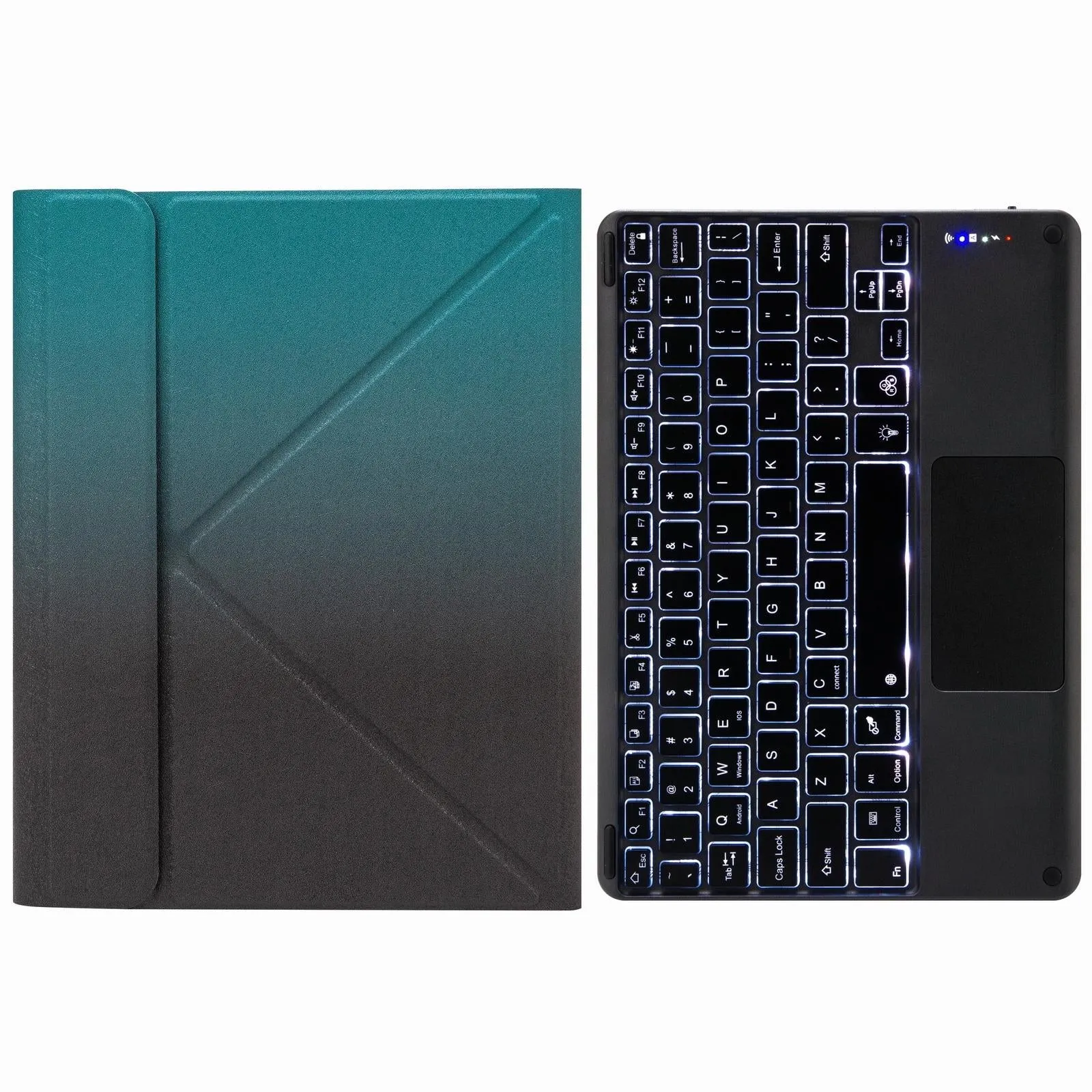 Bluetooth Keyboard Leather Case For Ipad 10.2 / Pro 10.5 - Touch Backlight Three-Fold Holder