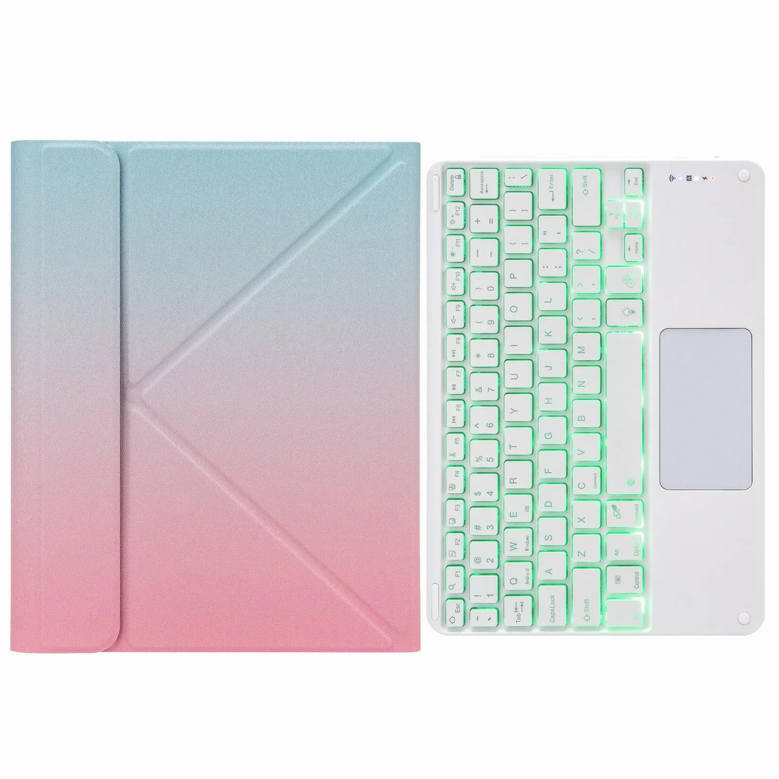 Bluetooth Keyboard Leather Case For Ipad 10.2 / Pro 10.5 - Touch Backlight Three-Fold Holder