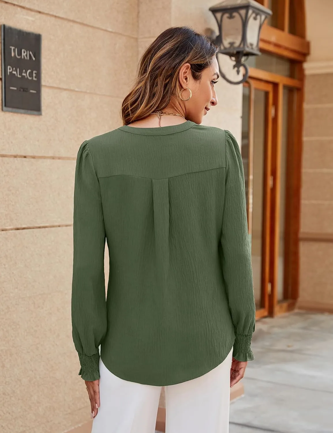 BMJL Womens Dressy Casual Blouses Business Casual Work Tops Long Sleeve Shirts 2024 Fall Outfits