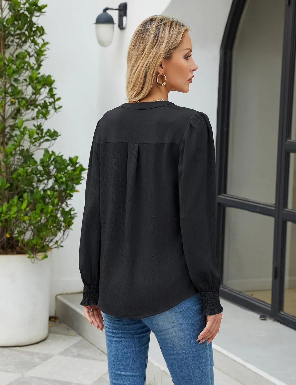 BMJL Womens Dressy Casual Blouses Business Casual Work Tops Long Sleeve Shirts 2024 Fall Outfits