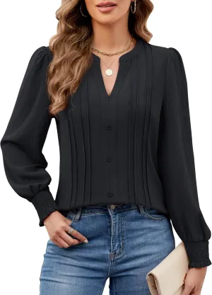 BMJL Womens Dressy Casual Blouses Business Casual Work Tops Long Sleeve Shirts 2024 Fall Outfits