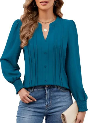 BMJL Womens Dressy Casual Blouses Business Casual Work Tops Long Sleeve Shirts 2024 Fall Outfits