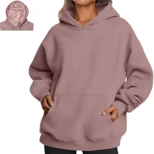 Bocianelli Womens Oversized Hoodies Satin lined Hoodies Oversized Sweatshirt Fall Sweaters Casual Y2K Jacket 2024 Clothes
