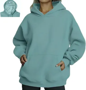 Bocianelli Womens Oversized Hoodies Satin lined Hoodies Oversized Sweatshirt Fall Sweaters Casual Y2K Jacket 2024 Clothes