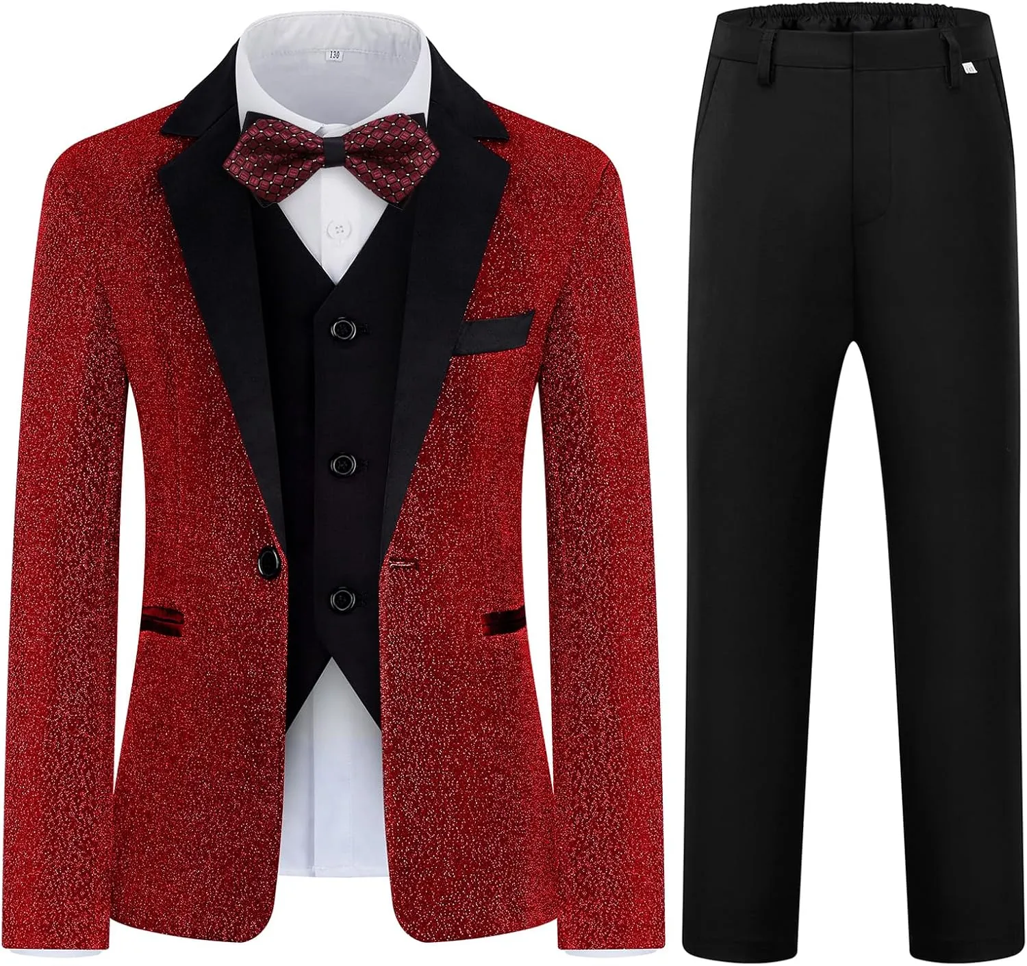 Boys Suit Slim Fit Tuxedo Suit for Kids 3 Piece Blazer Jackets Suit for Boy Ring Bearer Outfit