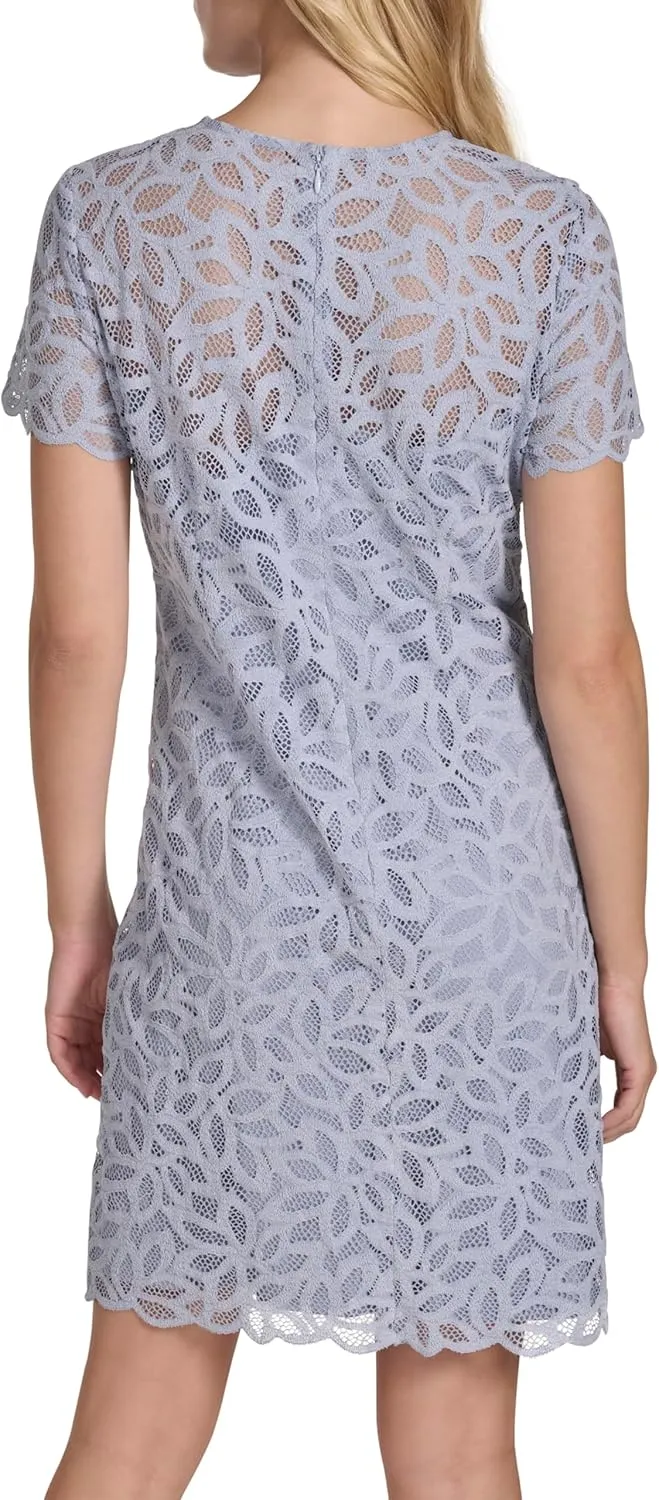 Calvin Klein Women's High Neck Lace Sheath Dress