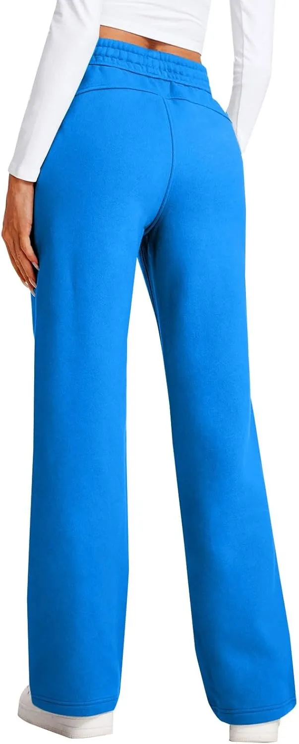 Casual High Waist Drawstring Straight Leg Trousers Loose Fit Comfy Workout Athletic Yoga Pants with Pockets for Women