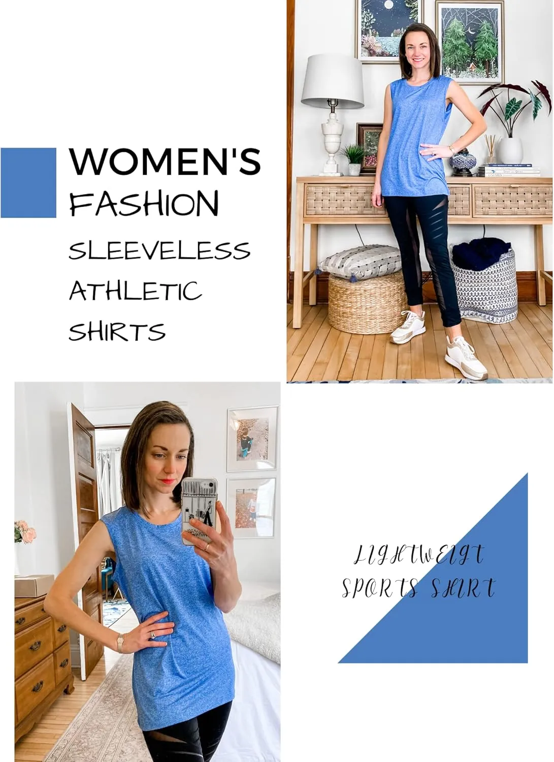 COOrun Women's Sleeveless Athletic Shirts Lightweight Sports Shirt Quick Dry Yoga Tank Tops Muscle Tank