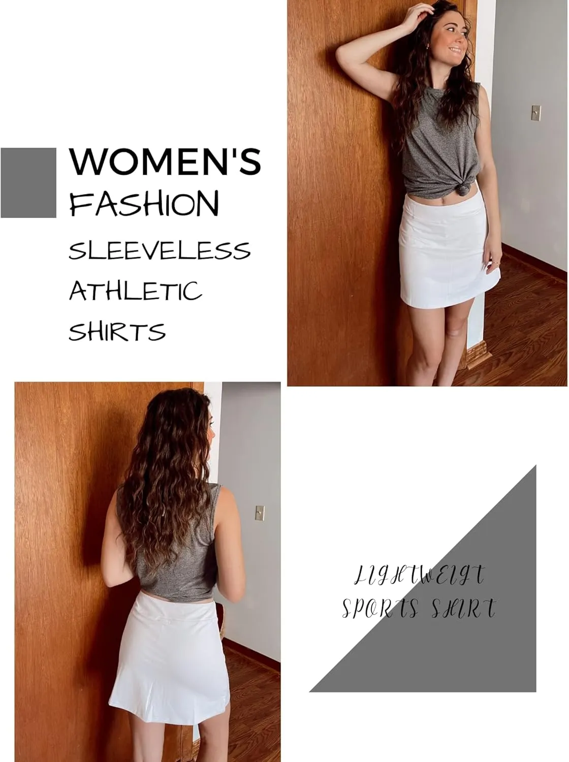 COOrun Women's Sleeveless Athletic Shirts Lightweight Sports Shirt Quick Dry Yoga Tank Tops Muscle Tank