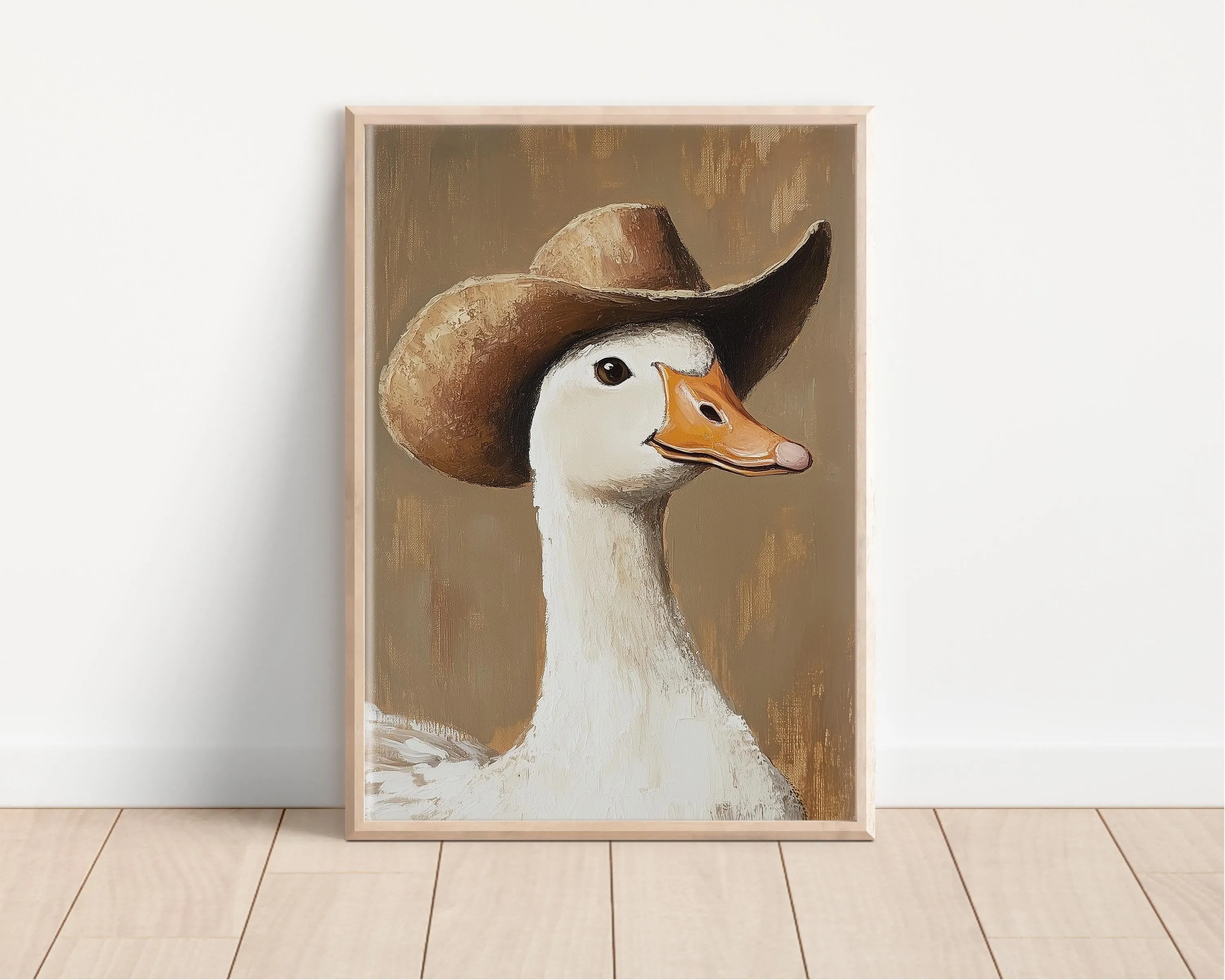 Cowboy Goose Art Print, Dog, Cat, Raccoon, Fox, Silly Boy Room Wall Art, Baby Shower Gift, Animal Theme Nursery Wall Art, Nursery Decor, 149