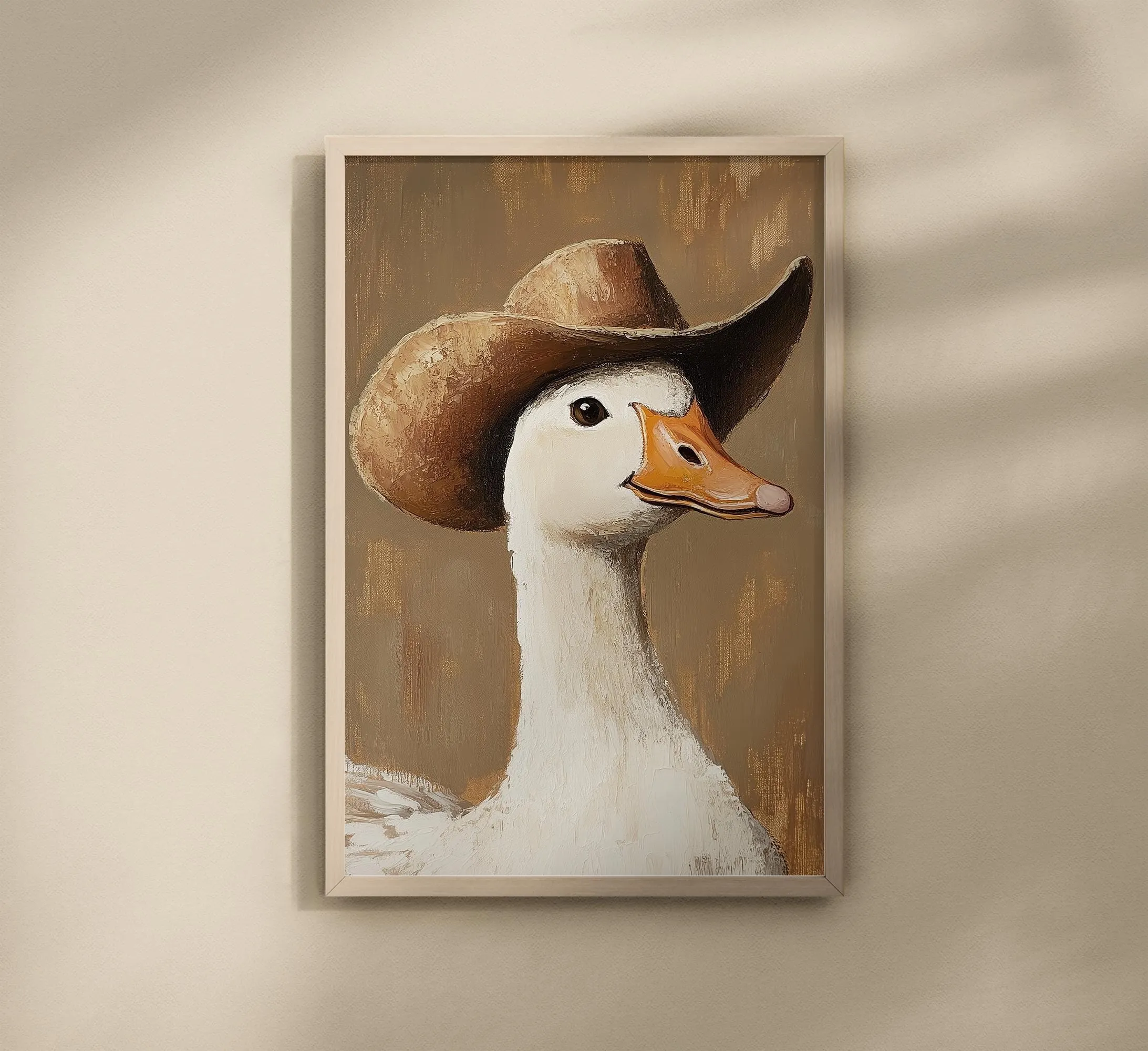 Cowboy Goose Art Print, Dog, Cat, Raccoon, Fox, Silly Boy Room Wall Art, Baby Shower Gift, Animal Theme Nursery Wall Art, Nursery Decor, 149