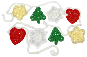 Crocheted Christmas Holiday Garland