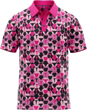 Crude Funny Golf Polo Shirts - Men UPF Dry Fit Performance Moisture Wicking Hawaiian Quick Dry Stretch Disc Shocker Glove
