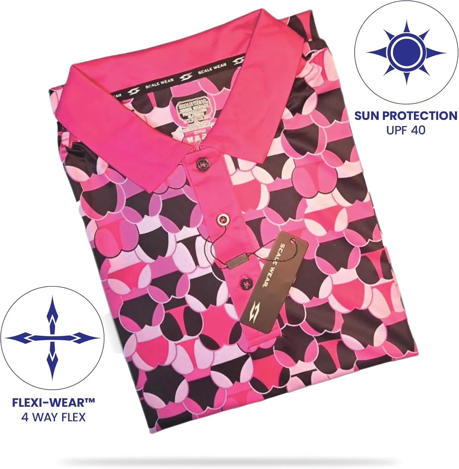 Crude Funny Golf Polo Shirts - Men UPF Dry Fit Performance Moisture Wicking Hawaiian Quick Dry Stretch Disc Shocker Glove