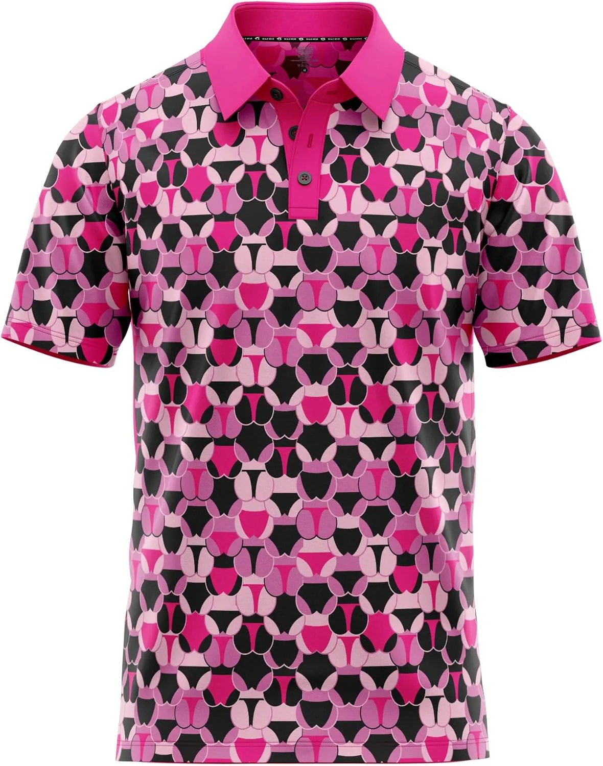 Crude Funny Golf Polo Shirts - Men UPF Dry Fit Performance Moisture Wicking Hawaiian Quick Dry Stretch Disc Shocker Glove
