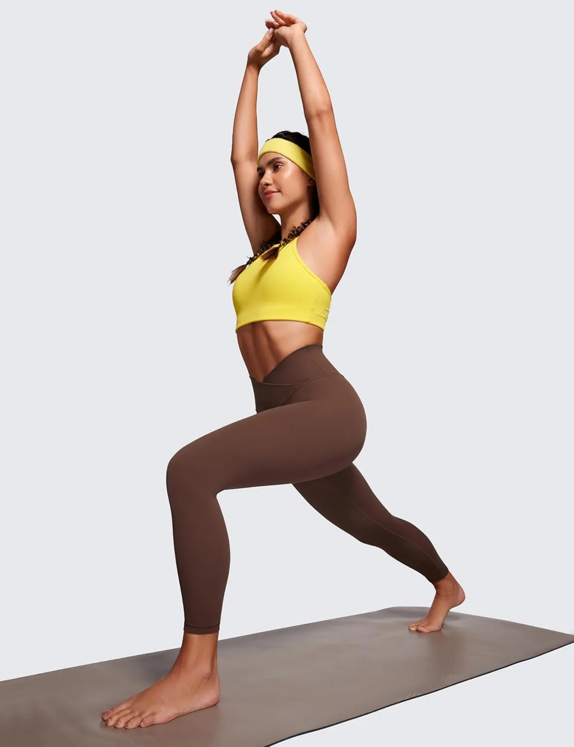 CRZ YOGA Womens Butterluxe Cross Waist Leggings 25" - V Crossover High Waisted Yoga