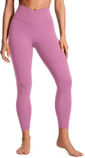 CRZ YOGA Womens Butterluxe Cross Waist Leggings 25" - V Crossover High Waisted Yoga