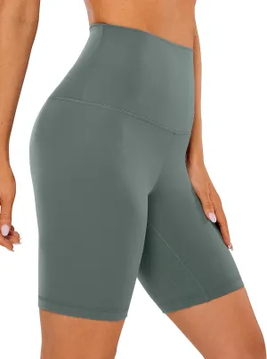 CRZ YOGA Women's Butterluxe Super High Waisted Biker Shorts 8 Inches - Over Belly Lounge Workout Yoga