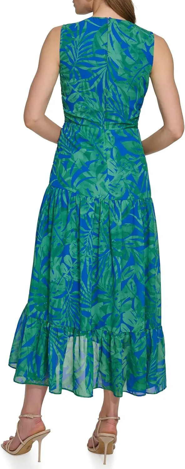 DKNY Women's V-Neck Twist Front Sleeveless Dress