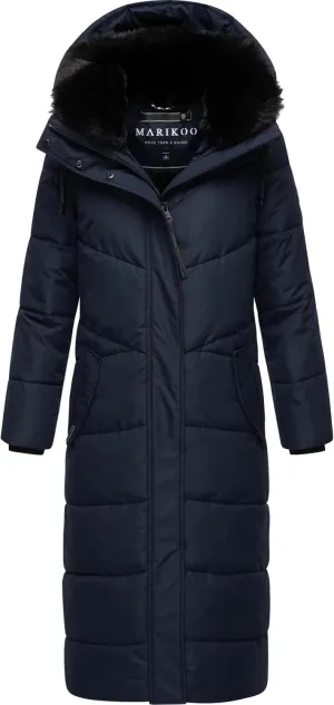 Extra Long Quilted Winter Jacket for Women with Detachable Hood | Puffy Coat in Calf-Length | Hingucker XIV XS-5XL
