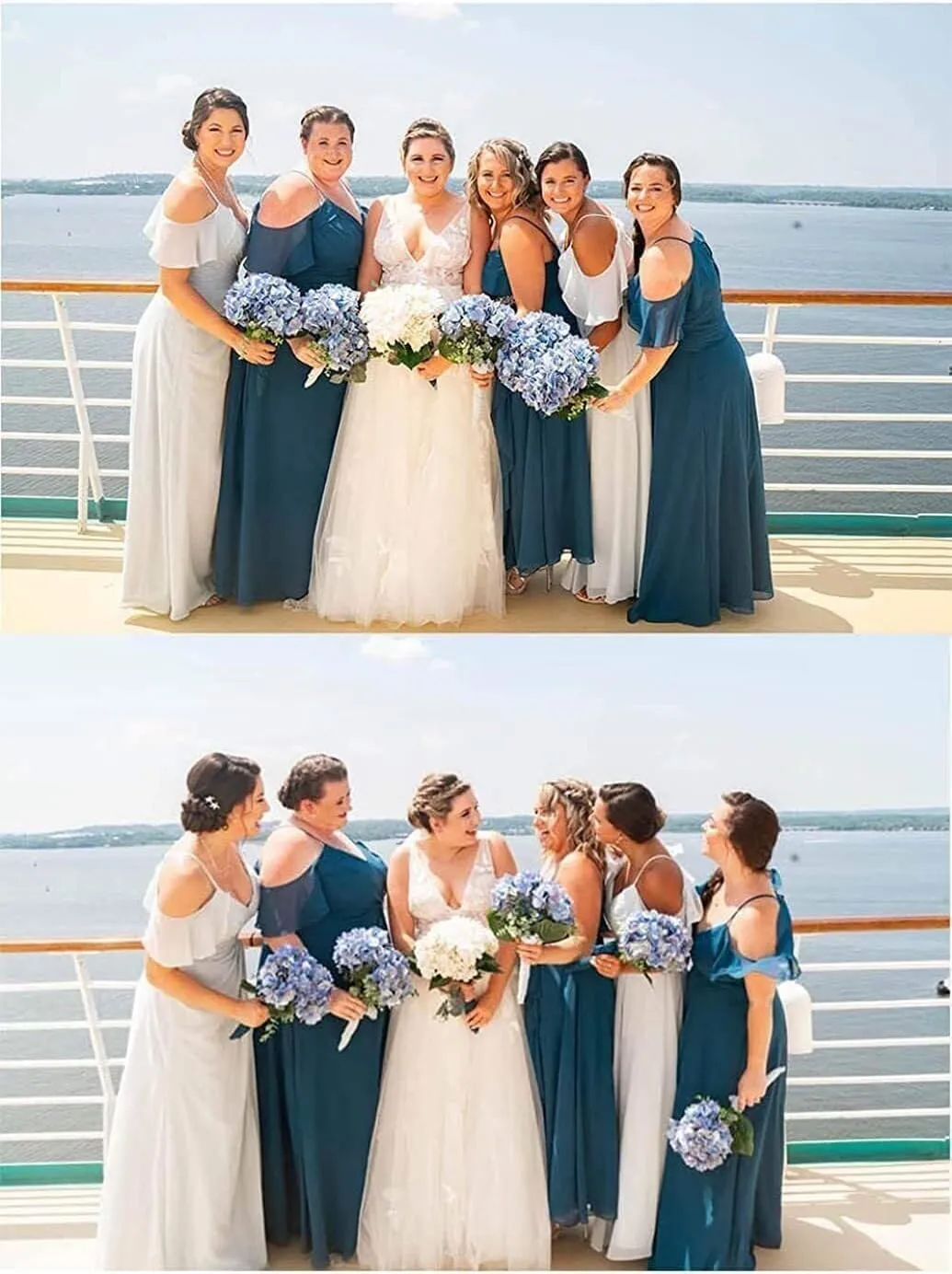 Fanao Off The Shoulder Chiffon Bridesmaid Dresses for Women with Slit A Line Formal Evening Party Dress with Pockets FBD001