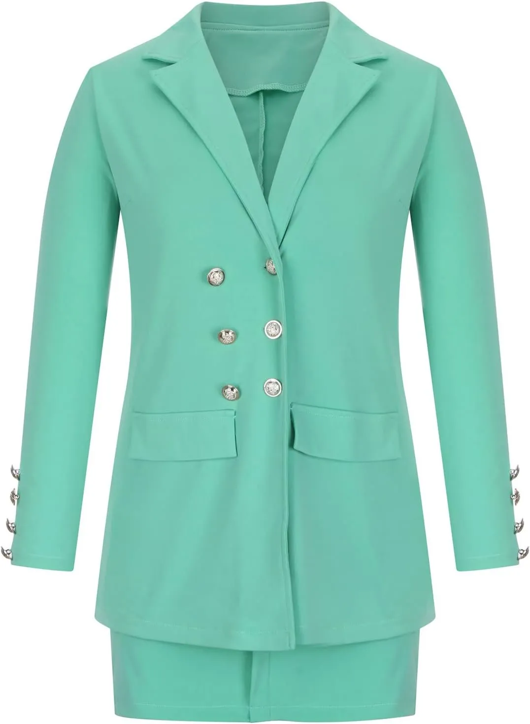 Fashion Business Casual Outfits for Ladies Solid Suits 3 Piece Set Slim Cardigan Blazer Jacket Matching Short Skirts